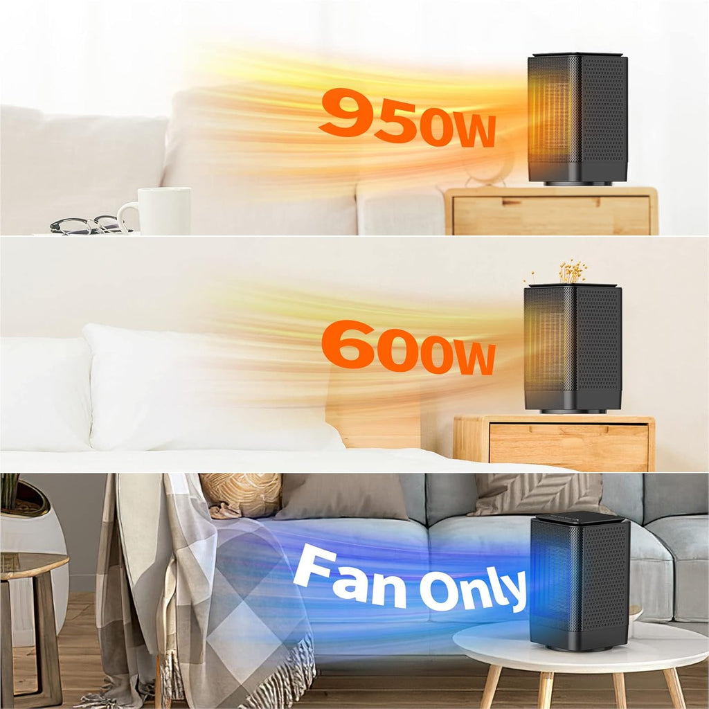 TABYIK Portable Electric Space Heater for Indoor Use - 3 Modes PTC Ceramic Heater with Oscillating Function