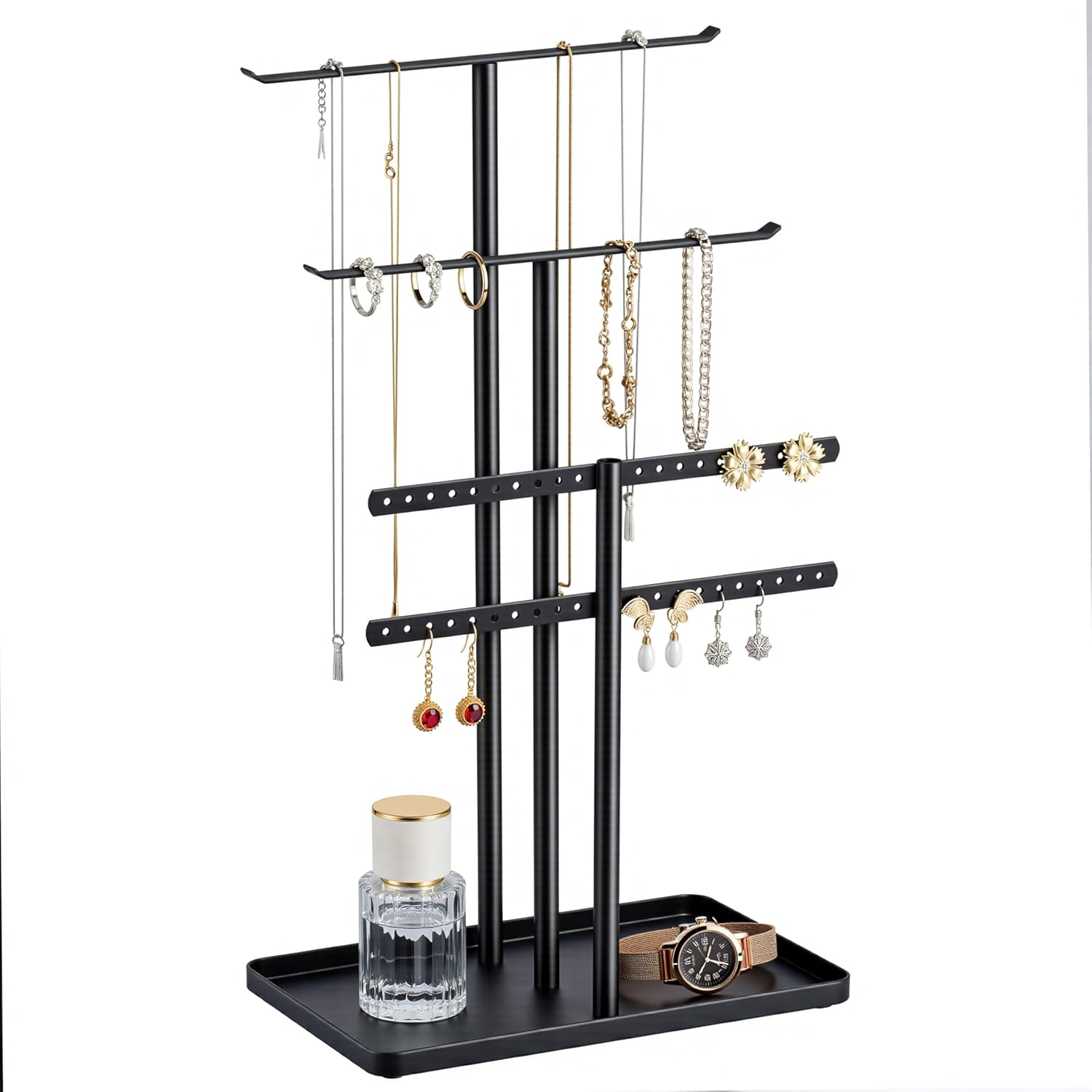 Gold 3-Tier Jewelry Stand Organizer