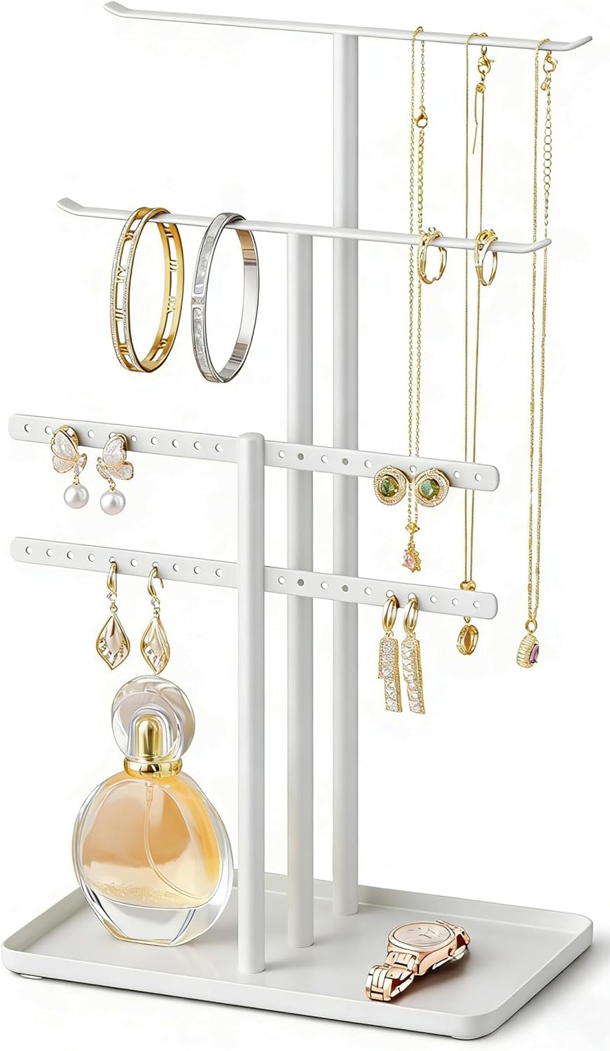 Gold 3-Tier Jewelry Stand Organizer