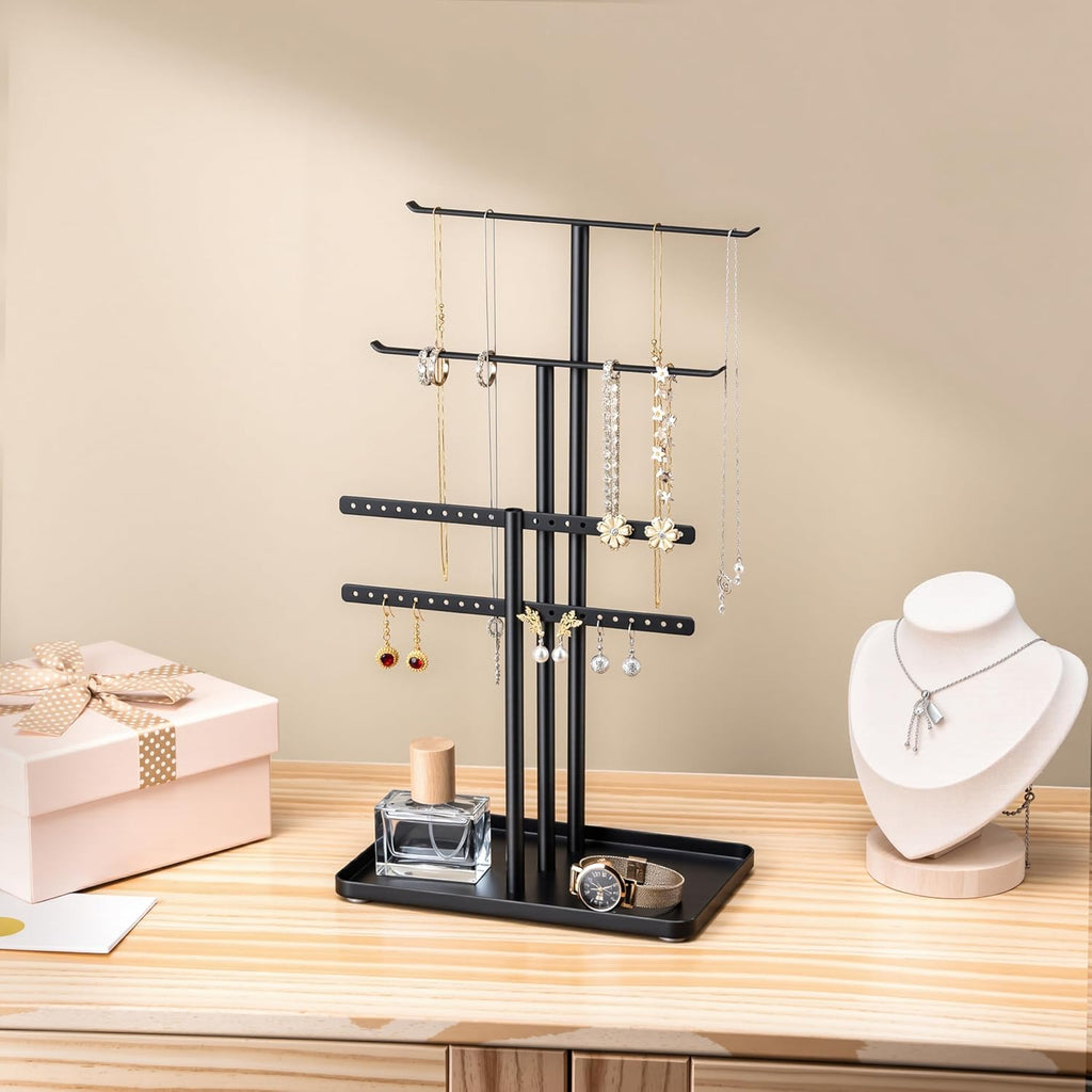 Gold 3-Tier Jewelry Stand Organizer